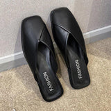 Women Open Toe Sandals Flats Summer Slip-on Slippers Fashion Outerwear