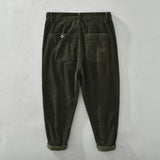 Mens Corduroy Pants Japanese-Style Retro Casual Pants Men's Loose Straight Thickening Overalls