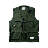 Men Sweater Vest Multi-Pocket Military Frock Vest Men's Tactical Coat Vest Tooling Style Sleeveless Jacket