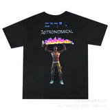 Cactus Jack McDonalds Shirt Travis Scott Cactus Jack Letter Puff Print Short Sleeve T-shirt