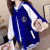 Cream Color Varsity Jacket Baseball Uniform Spring and Autumn Jacket