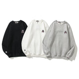 Shark Print Sweatshirts Winter Men And Women Shark Logo Print Round-Neck Pullover