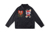 Saint Michael Baseball Jacket Big Talker Embroidery Love Pattern Casual Jacket