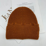 Toboggan Hat Autumn and Winter Knitted Woolen Cap Women's Warm Pullover Hat
