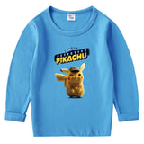 Children Pokemon Pikachu Hoodie Children's Cotton T-shirt for Spring and Autumn