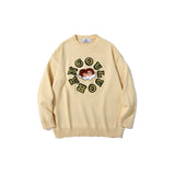 Mens Fall Outfits Autumn and Winter Bear Brocade Sweater Men and Women Loose Couple Sweater Students