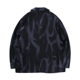 Men's Casual Suit Man Blzer Dark Tie-Dye Printed Blazer Men's Loose Lapels Single-Breasted Suit Jacket