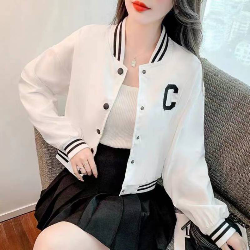 Cream Color Varsity Jacket Baseball Uniform