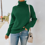 Women Fall Outfits Autumn and Winter Turtleneck Loose-Fitting Long Sleeve Sweater