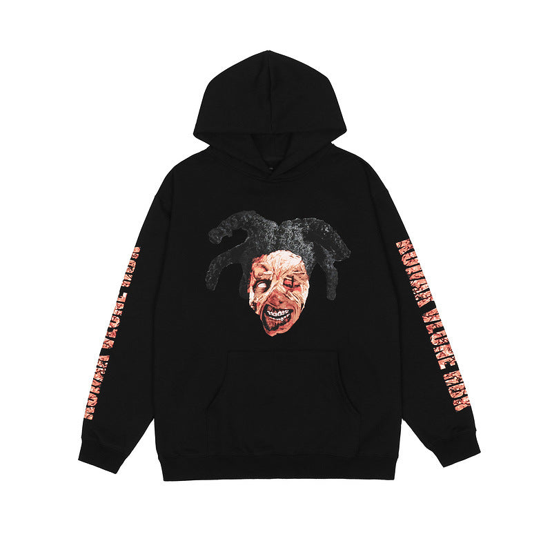 Skull Vlone Hoodie Printed Short-Sleeved T-shirt Hip Hop Hooded Sweater