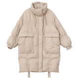 Women Winter Coats Puffer Jacket Down Coat Autumn and Winter Stand Collar Mid-Length White Duck Down Jacket