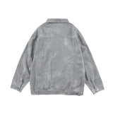 Men Denim Coat Jean Jackets Letter Rhinestone Denim Coat Men's Loose Lapels Jacket Vintage Denim Jacket