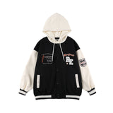 Baby Blue Varsity Jacket Baseball Jacket Men's Embroidery Casual Hooded Jacket