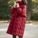 Women Winter Coats Puffer Jacket Down Coat Down Jacket Female Winter Loose Plaid White Duck Down Coat