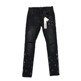 Purple Brand Jeans Knee Hole Resin Black Denim