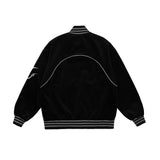 Varsity Jacket Vintage Letter Embroidery Contrast Color Velvet Jacket Men's Retro Loose Lapel Baseball Uniform