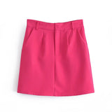 Women Fall Fall Two-Color High Waist Skirt Solid Color Sheath Skirt
