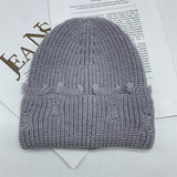 Toboggan Hat Autumn and Winter Knitted Woolen Cap Women's Warm Pullover Hat