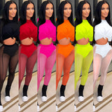 See through Pants Suit Summer Fashion Women's Wear Solid Color Short Sleeve Sexy Tight Mesh