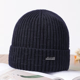 Men Winter Hats Winter Woolen Hat Gray Hat Fleece-Lined Autumn and Winter Female Beanie Hat