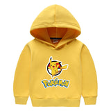 Children Pokemon Pikachu Hoodie Fleece Thickened Hooded Sweatshirt