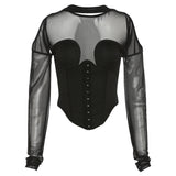 Music Festivals Rave Outfits Girls Tops Spring and Summer Women's Clothing Fashion Long Sleeve Sexy