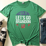 Let'S Go Brandon T Shirt Letter Collarless Hat Thin Casual T-Shirt