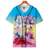 Baggy Baseball Jersey Digital Short-Sleeved Baseball Uniform Summer