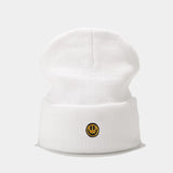 Smiley Face Cap Cute Smiling Face Embroidery Knitted Hat