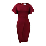 Nina Parker plus Size Dresses Summer Ruffle Sleeve Tight Bandage plus Size Dress