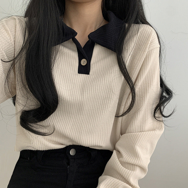 Preppy Aesthetic Sweater Autumn Women Clothing Solid Color Long Sleeve