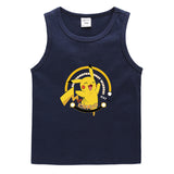 Children Pokemon Pikachu T Shirt Casual Sports Sweat-Absorbent Cotton Vest