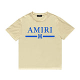 Amiri T Shirt Printed Casual Hip Hop round Neck Short Sleeve T-shirt