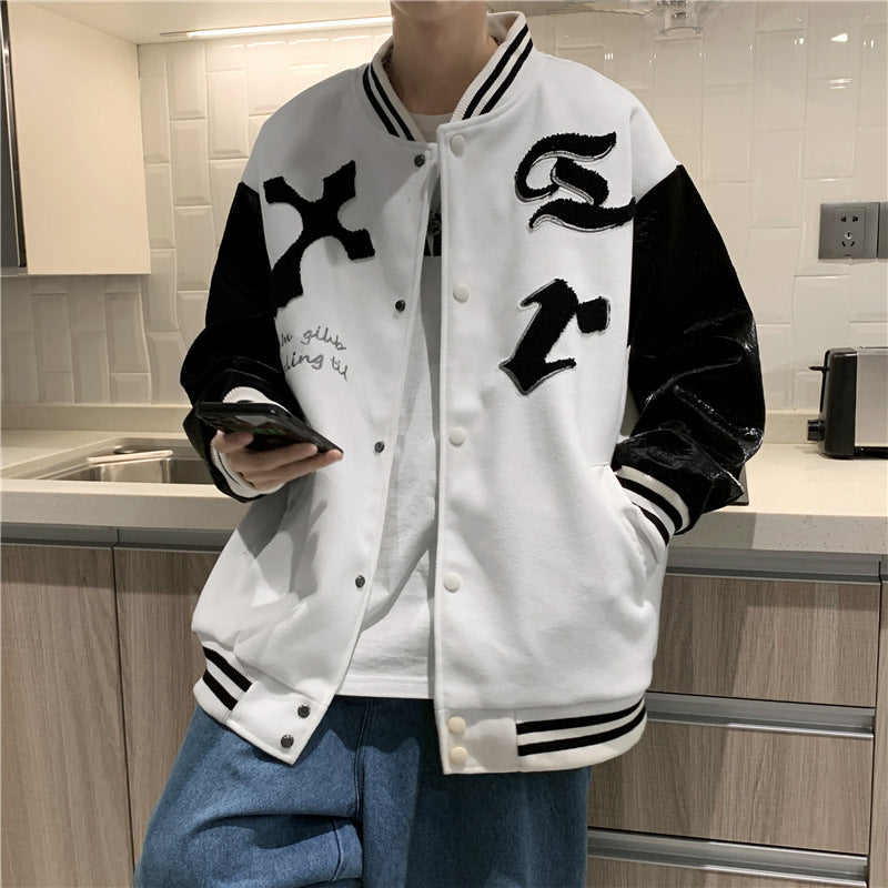 Cream Color Varsity Jacket Vintage Baseball Uniform