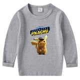 Children Pokemon Pikachu Hoodie Children's Cotton T-shirt for Spring and Autumn