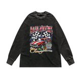 Mens Fall Outfits Hip Hop Retro Rapper Long Sleeve T-shirt Men And Women Street Round Neck Sweater