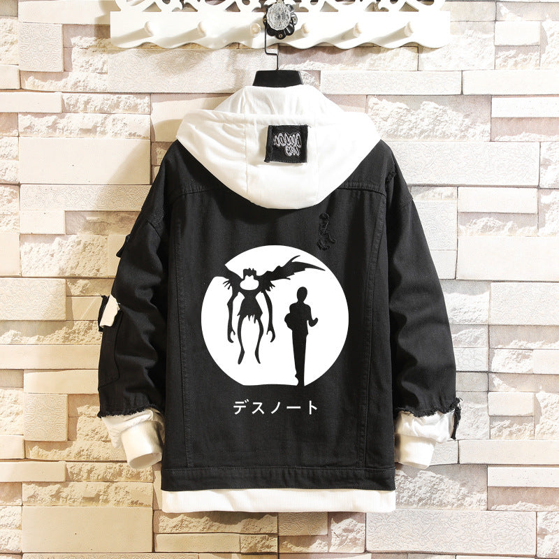 Comic Denim Jacket Spring and Autumn Men's and Women's Tops