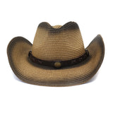 Straw Cowboy Hats Men Women Spray Paint Straw Cowboy Hat Beach Hat Outdoor Sun Hat