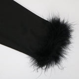 Nina Parker Black Dress Feather Diamond