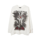 Mens Fall Outfits Vintage Printed Pullover Ripped Men's Niche Top Couple