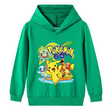 Children Pokemon Pikachu Hoodie Spring and Autumn Boys and Girls Cotton Hooded Sweater