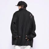 Men's Casual Suit Man Blzer Zipper Blazer Men's High Street Loose Lapel Casual Small Suit Jacket