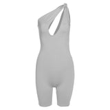 Summer High Waist Tight Sleeveless Casual Sports One-Piece Shorts