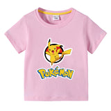 Children Pokemon Pikachu T Shirt Summer Short Sleeve T-shirt Cartoon Cotton Leisure Sports