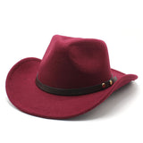 Cowboy Hats Autumn and Winter Western Denim Wool Jazz Top Hat Felt Fedora Hat