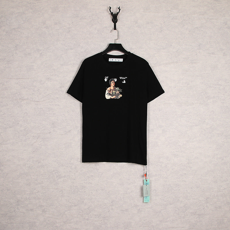 off Casual Loose Large Size Cartoon Printed Short Sleeve Men Couple T-shirt Women t shirt