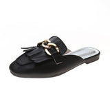 Women Open Toe Sandals Flats Spring Tassle Fashion Slippers Lazy