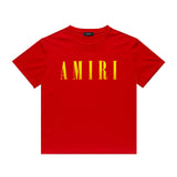 Amiri T Shirt Gradient Letter Flower Casual Hip Hop Short Sleeve T-shirt