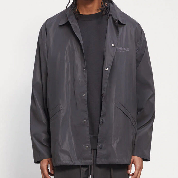 Fog Fear of God Essentials Coat Double-Line Reflective Shell Jacket Nylon Coach Jacket Coat