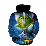 Grinch Hoodie 3D Printed Sports Loose Hoodie